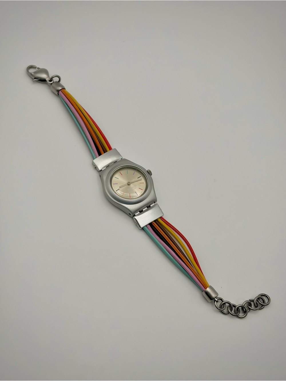 Vintage Swatch Irony Aluminum Multi-Strand Cord Statements Watch - New Battery!